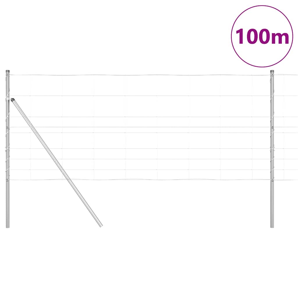 Wildzaun Silber 100 x 1 m Verzinkter Stahl
